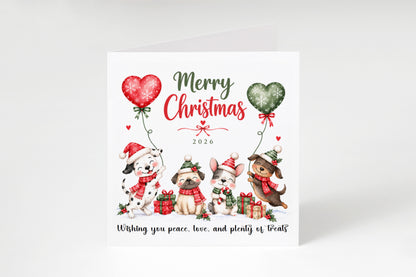 2026 Christmas Card – Cute Christmas Puppy Dogs