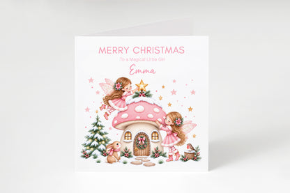 Personalised Magical Fairy Christmas Card for Girls