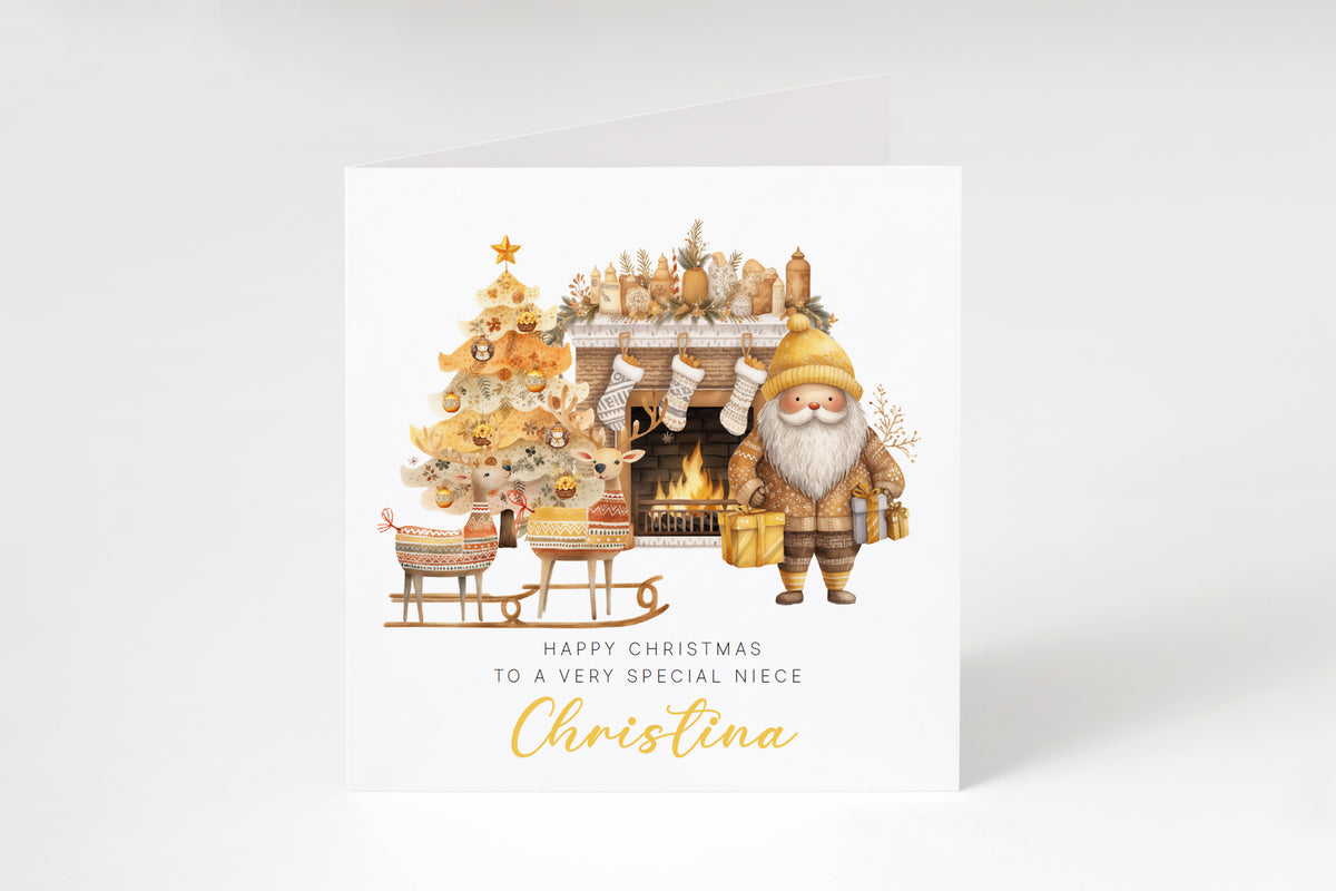 Personalised Christmas Card for Kids – Santa & Reindeer
