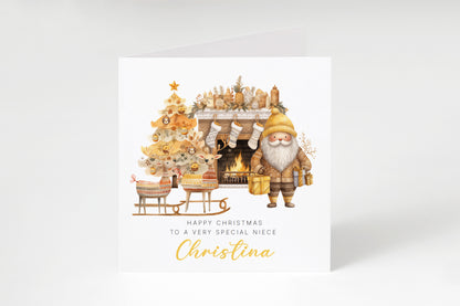 Personalised Christmas Card for Kids – Santa & Reindeer