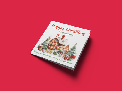 Christmas Card for a Special Family – Traditional Festive Christmas Card