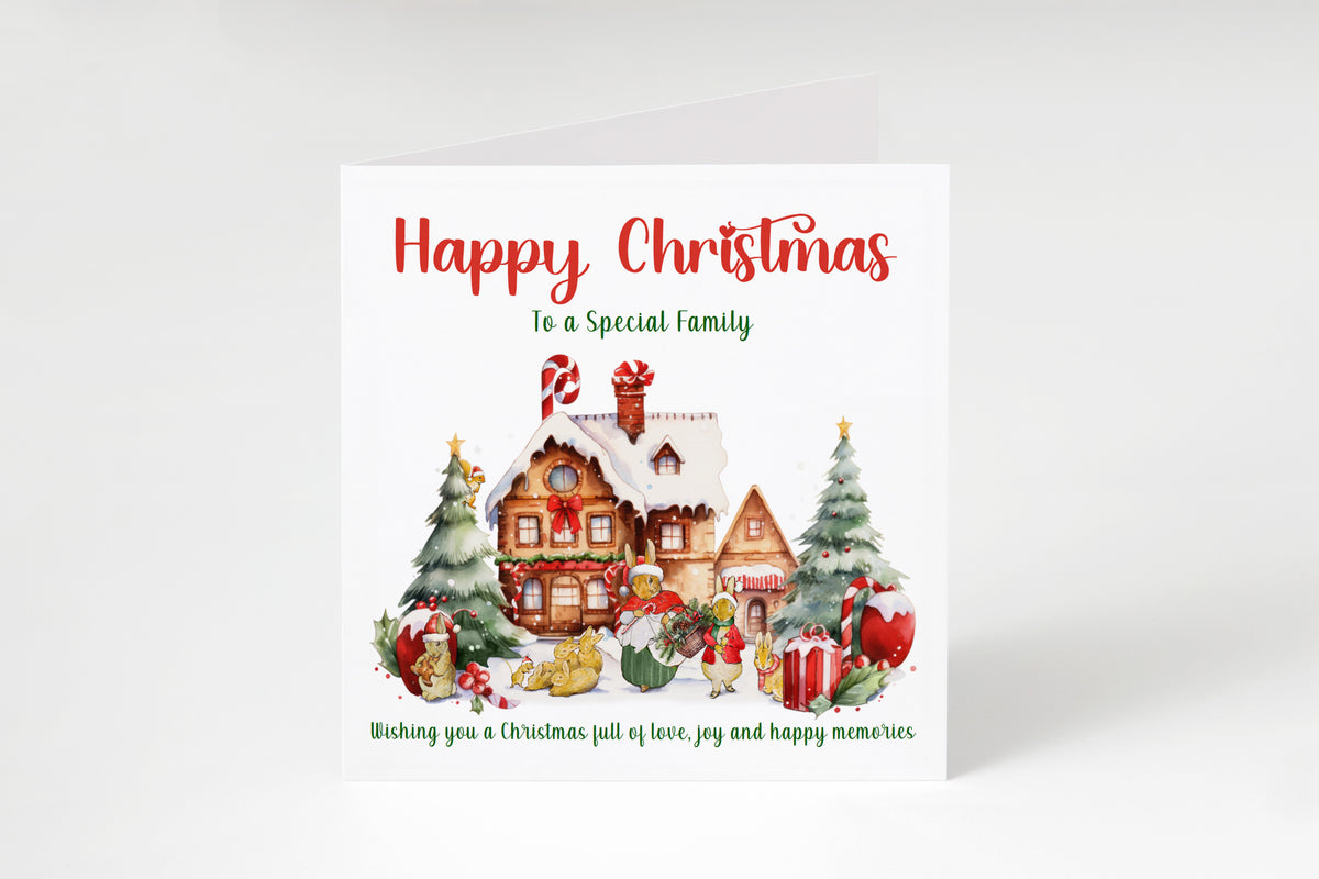 Christmas Card for a Special Family – Traditional Festive Christmas Card