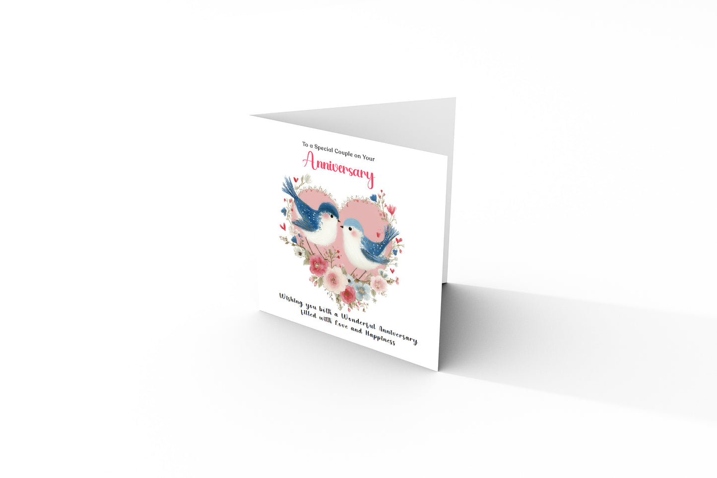 Romantic Love Birds Anniversary Card for Wedding, Dating, Relationship Milestones –1st, 2nd, 3rd, 5th, 10th, 20th - For Him, Her, Wife, Husband, Couples