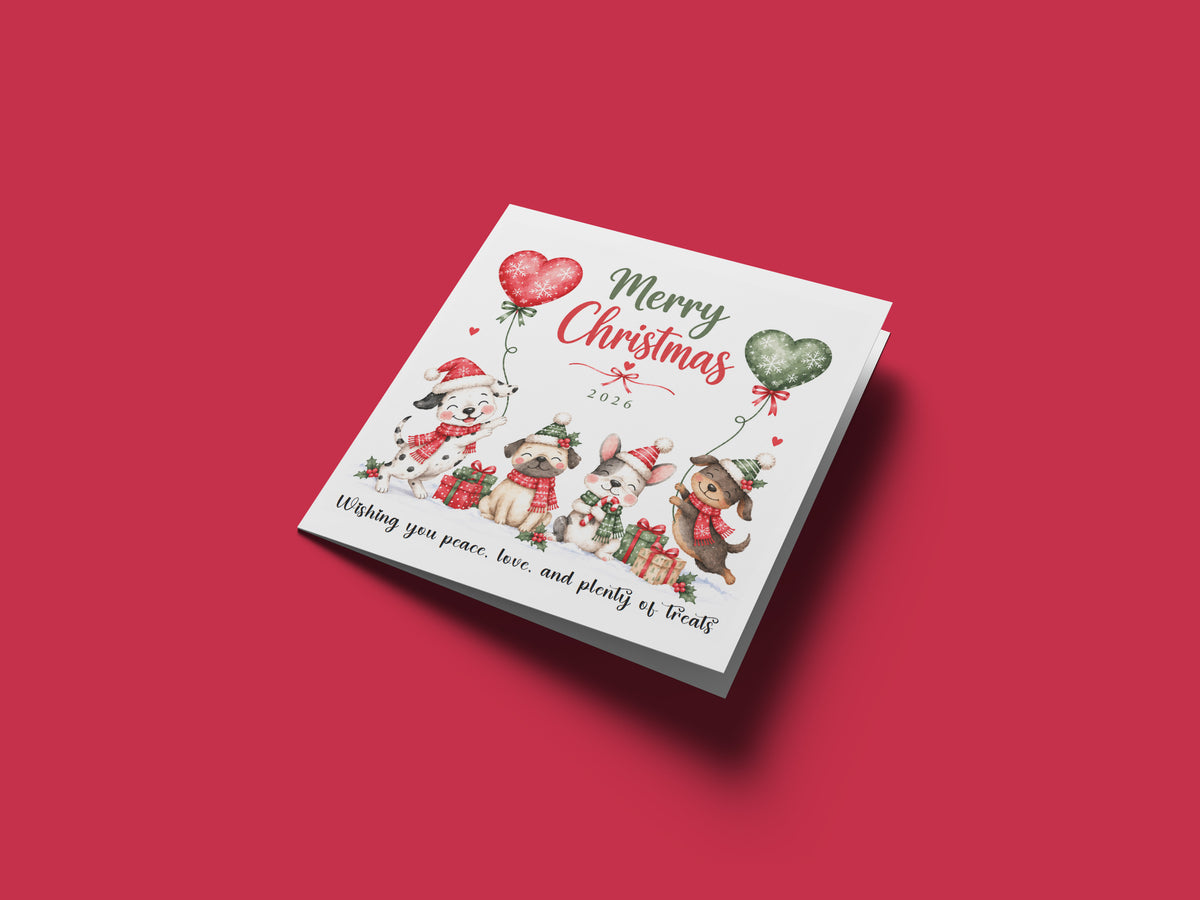 2026 Christmas Card – Cute Christmas Puppy Dogs