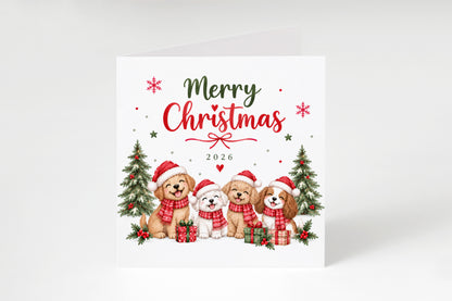 2026 Cute Dog Christmas Card – Festive Puppy Christmas Greeting Card
