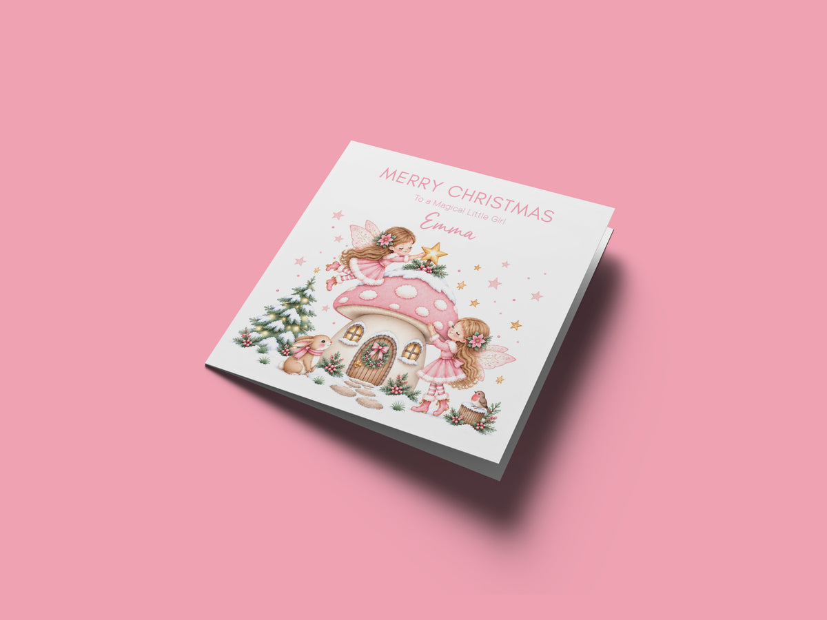 Personalised Magical Fairy Christmas Card for Girls