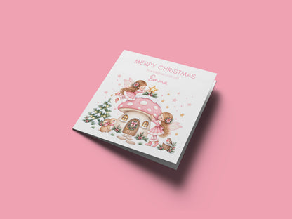 Personalised Magical Fairy Christmas Card for Girls