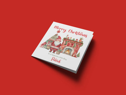 Personalised Christmas Card with Name & Custom Message – Santa Christmas Design