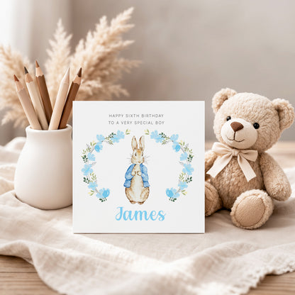 Personalised 6th Birthday Card for Girls – Elegant Minimalist Design with Custom Birthday, Name & Message - Age 6 Years Old Birthday Card for Kids Daughter Granddaughter Niece - Pink Envelope Included (Copy)
