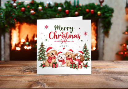 2026 Cute Dog Christmas Card – Festive Puppy Christmas Greeting Card