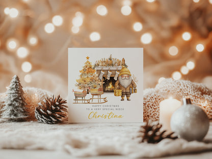 Personalised Christmas Card for Kids – Santa & Reindeer