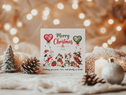 2026 Christmas Card – Cute Christmas Puppy Dogs