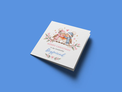 Cute Robin Christmas Card for Boyfriend – Merry Christmas to My Wonderful Boyfriend