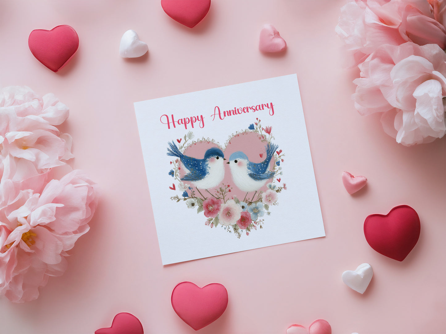Romantic Love Birds Anniversary Card for Wedding, Dating, Relationship Milestones 1st, 2nd, 3rd, 5th, 10th, 20th 30th - For Him, Her, Wife, Husband, Couples