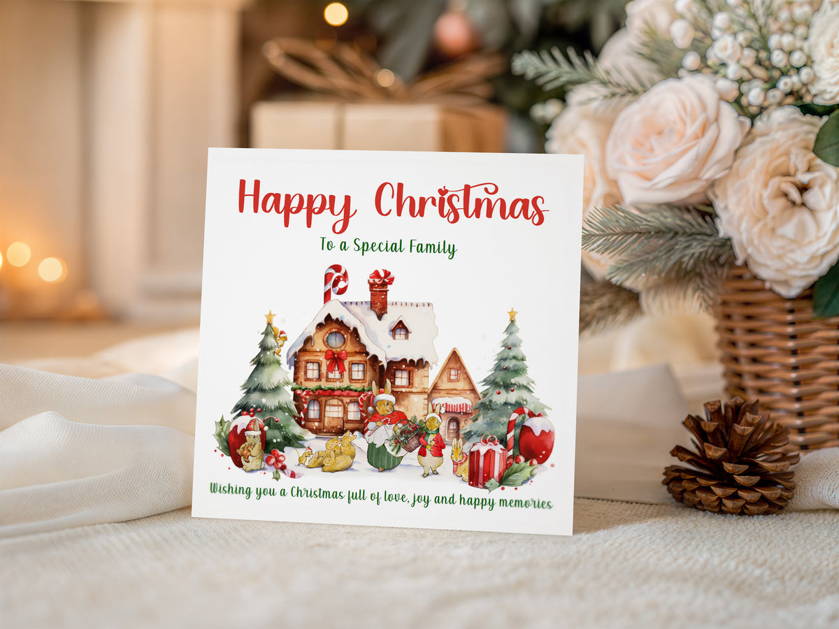 Christmas Card for a Special Family – Traditional Festive Christmas Card