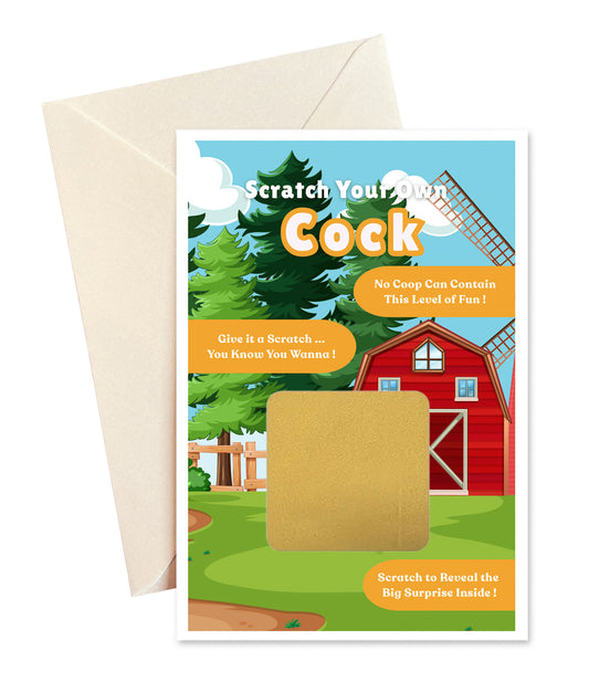 Scratch your own Cock - Novelty Rooster Scratch Card, Funny Gift for Women, Gay Men, Birthday, Secret Santa, Hen Night -Alternative to Grow Your Own Kits - Gift Envelope Included