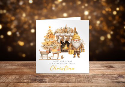 Personalised Christmas Card for Kids – Santa & Reindeer