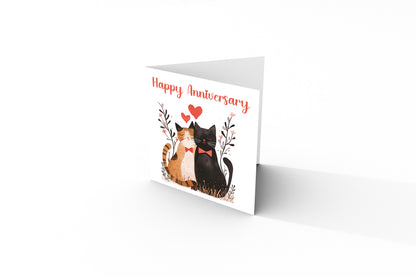 Cute Cats Anniversary Card for Wedding, Dating, Relationship Milestones –1st, 2nd, 3rd, 5th, 10th, 20th - For Cat Lovers, Him, Her, Wife, Husband, Couples