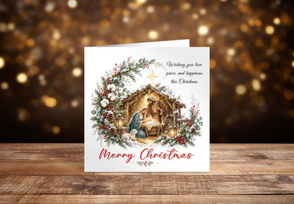 Nativity Christmas Card – Love, Peace & Happiness