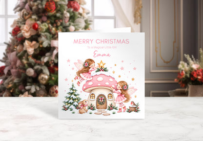 Personalised Magical Fairy Christmas Card for Girls