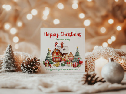 Personalised Family Christmas Card – Rabbit Family Design