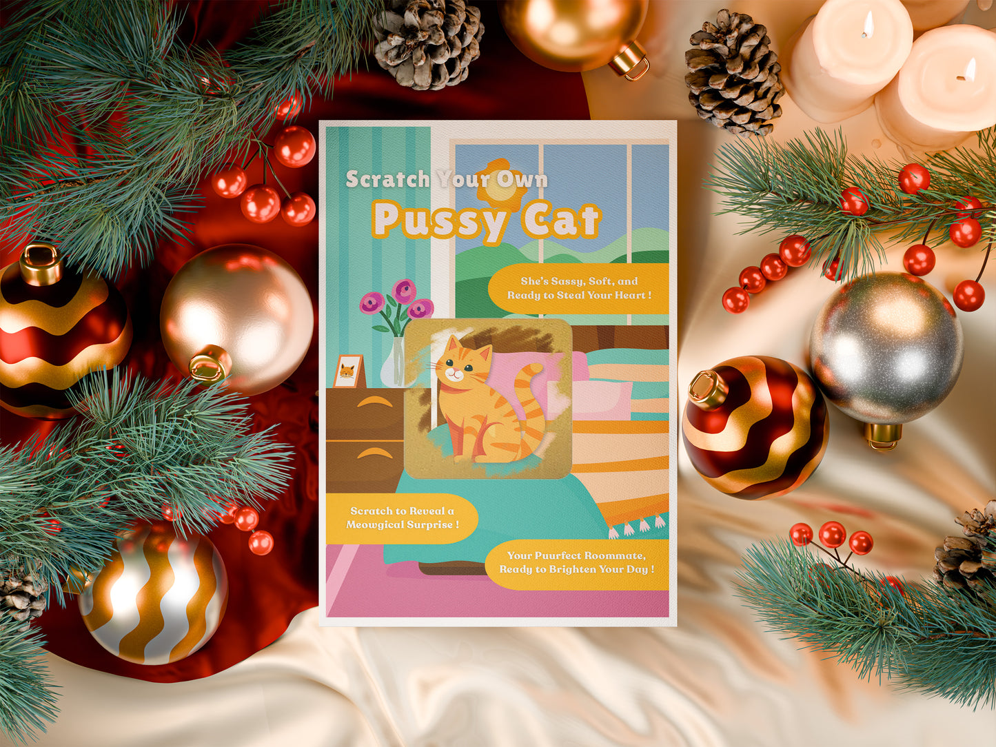 Scratch your own Pussy Cat - Novelty Cat Scratch Card, Funny Gift for Men, Cat Lovers, Birthday, Secret Santa, Stag Night -Alternative to Grow Your Own Kits - Gift Envelope Included