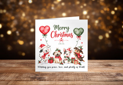 2026 Christmas Card – Cute Christmas Puppy Dogs