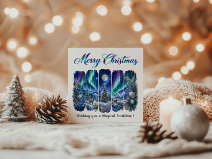 Northern Lights Christmas Card – Magical Winter Wonderland Christmas