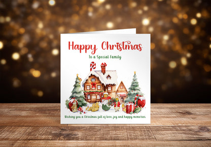 Christmas Card for a Special Family – Traditional Festive Christmas Card
