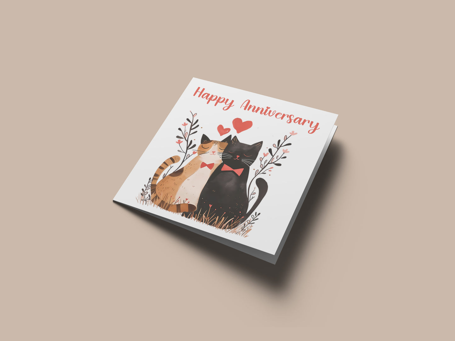Cute Cats Anniversary Card for Wedding, Dating, Relationship Milestones –1st, 2nd, 3rd, 5th, 10th, 20th - For Cat Lovers, Him, Her, Wife, Husband, Couples