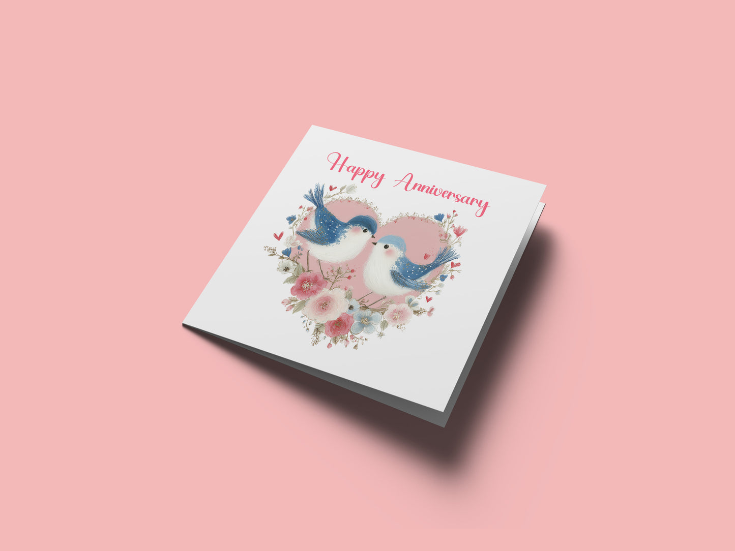 Romantic Love Birds Anniversary Card for Wedding, Dating, Relationship Milestones 1st, 2nd, 3rd, 5th, 10th, 20th 30th - For Him, Her, Wife, Husband, Couples