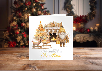 Personalised Christmas Card for Kids – Santa & Reindeer