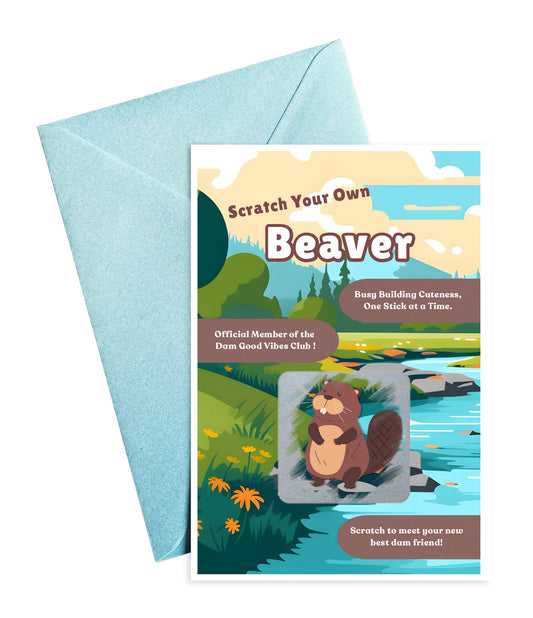 Scratch your own Beaver - Novelty Scratch Card, Funny Gift for Men, Women, Kids, Birthday, Secret Santa, Parties -Alternative to Grow Your Own Kits - Gift Envelope Included