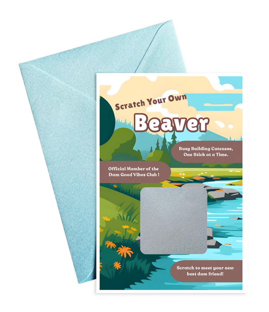 Scratch your own Beaver - Novelty Scratch Card, Funny Gift for Men, Women, Kids, Birthday, Secret Santa, Parties -Alternative to Grow Your Own Kits - Gift Envelope Included