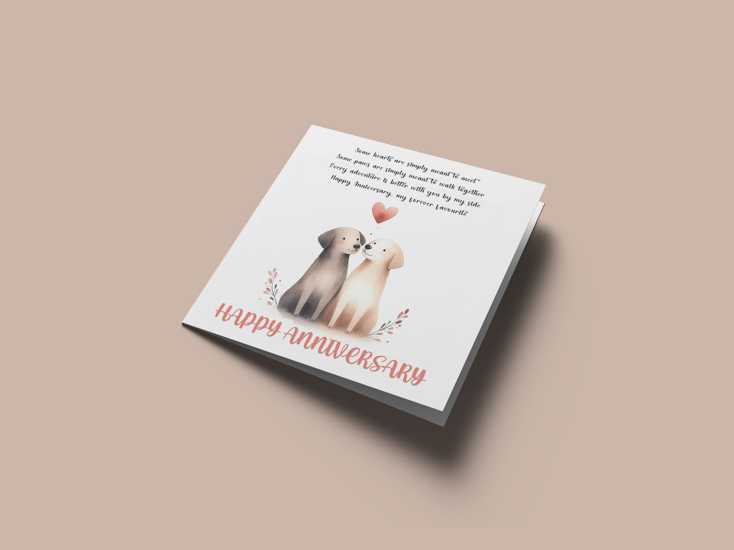 Cute Dogs Anniversary Card with Romantic Poem for Wedding, Dating, Relationship Milestones –1st, 2nd, 3rd, 5th, 10th, 20th - For Dog Lovers, Him, Her, Wife, Husband, Couples