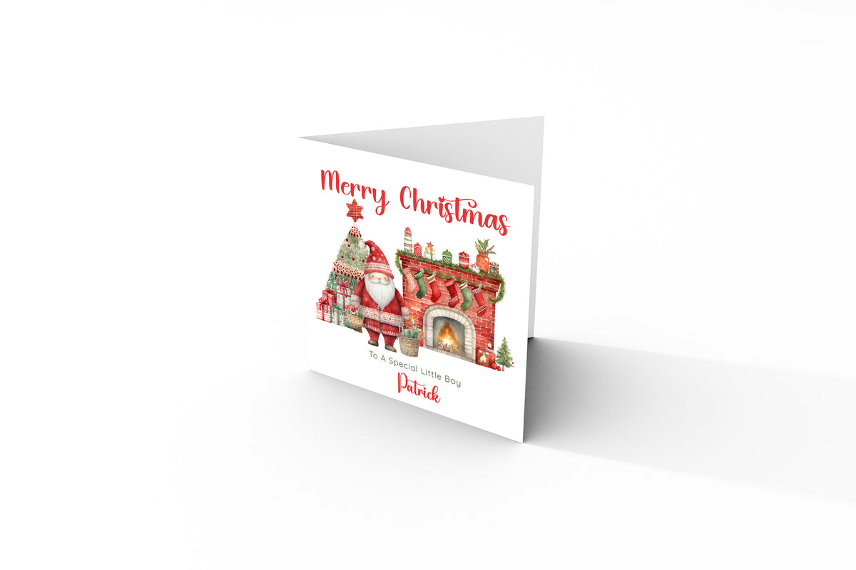 Personalised Christmas Card with Name & Custom Message – Santa Christmas Design