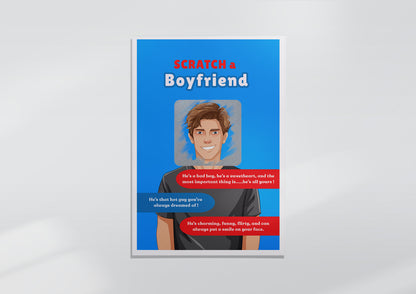 Scratch a Boyfriend - Novelty Scratch Card, Funny Gift for Women, Birthday, Secret Santa, Valentine - 2 Boyfriend Variations - Alternative to Grow Your Own Kits - Gift Envelope Included