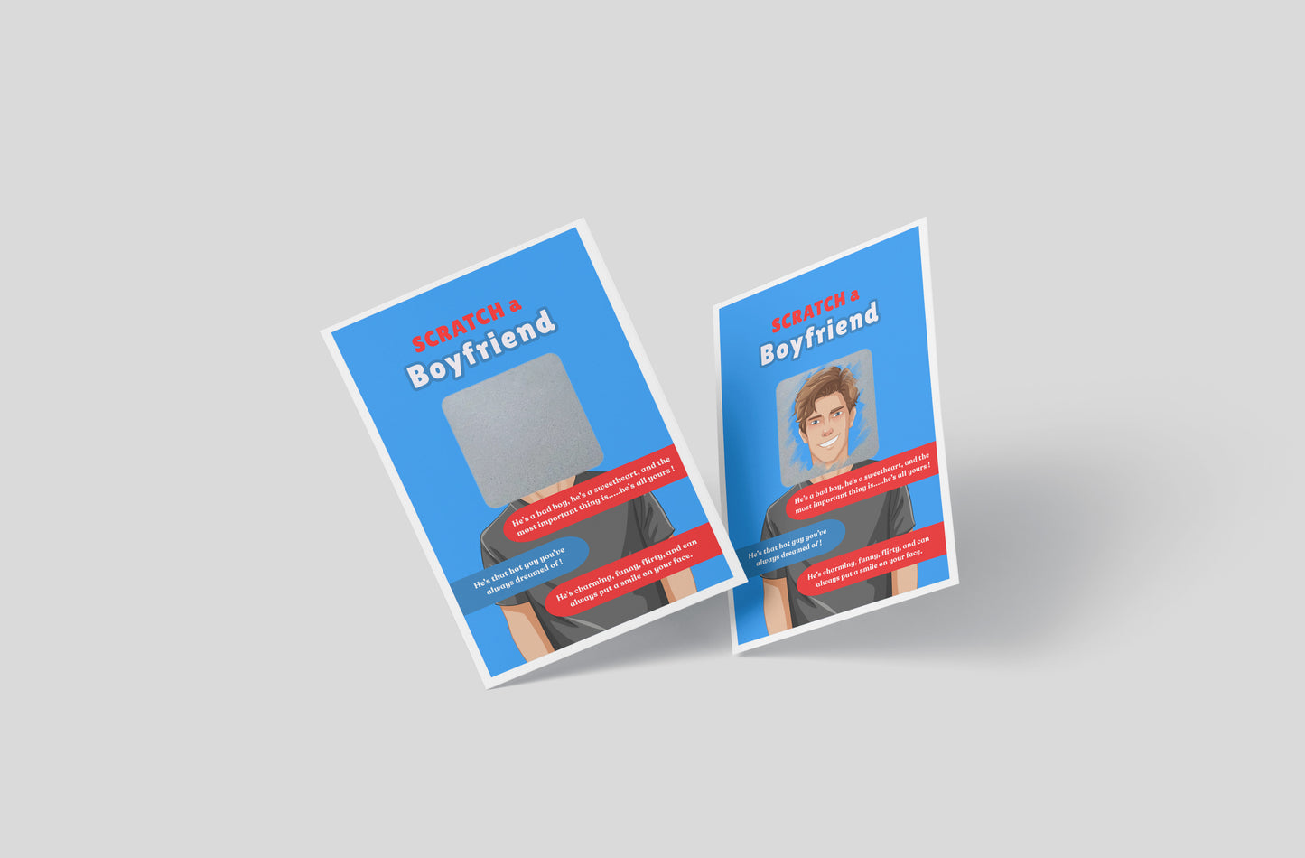 Scratch a Boyfriend - Novelty Scratch Card, Funny Gift for Women, Birthday, Secret Santa, Valentine - 2 Boyfriend Variations - Alternative to Grow Your Own Kits - Gift Envelope Included