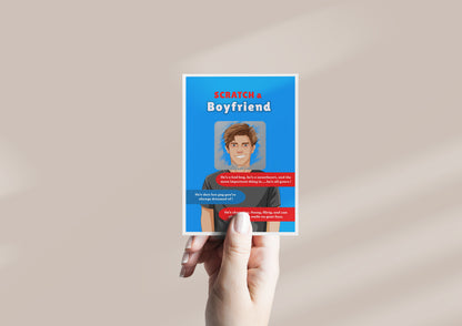 Scratch a Boyfriend - Novelty Scratch Card, Funny Gift for Women, Birthday, Secret Santa, Valentine - 2 Boyfriend Variations - Alternative to Grow Your Own Kits - Gift Envelope Included