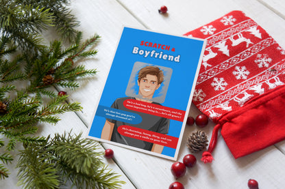 Scratch a Boyfriend - Novelty Scratch Card, Funny Gift for Women, Birthday, Secret Santa, Valentine - 2 Boyfriend Variations - Alternative to Grow Your Own Kits - Gift Envelope Included