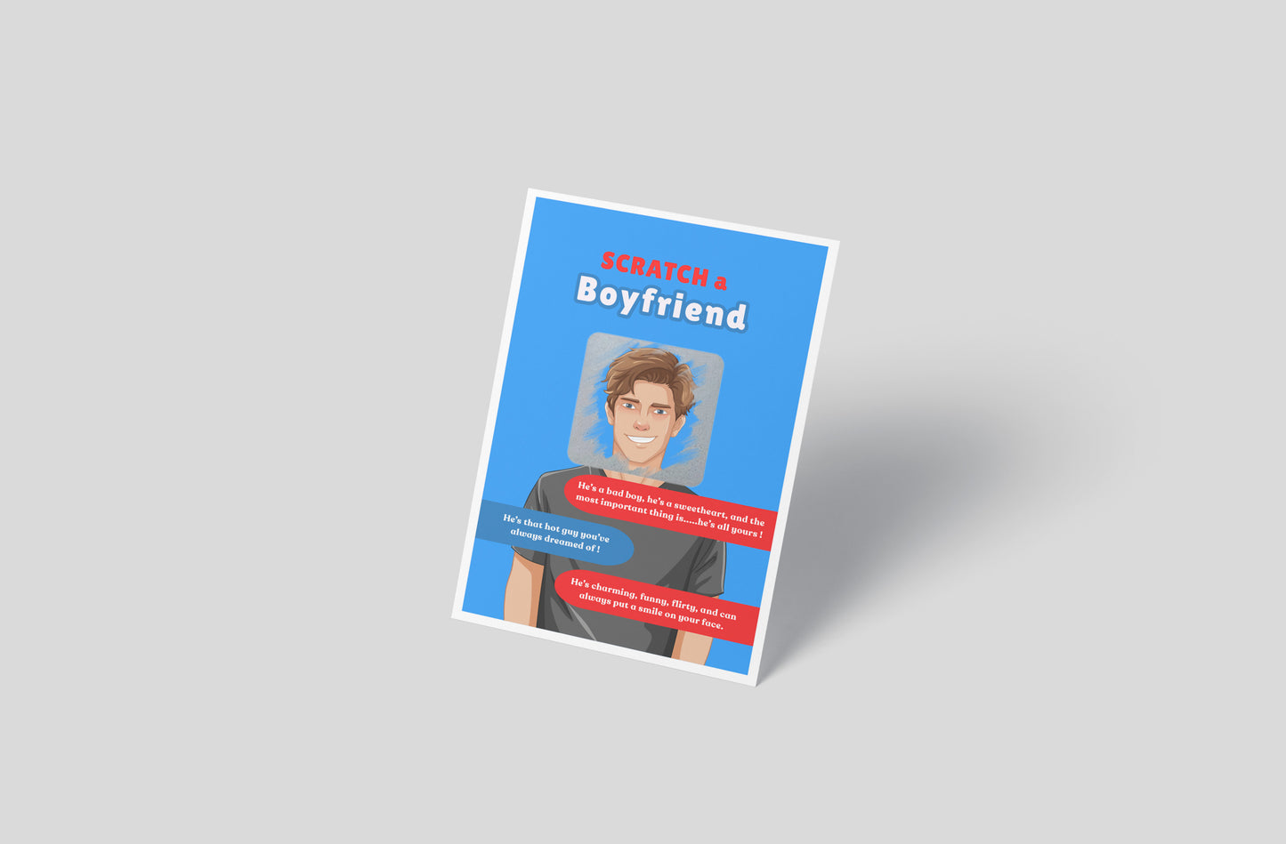 Scratch a Boyfriend - Novelty Scratch Card, Funny Gift for Women, Birthday, Secret Santa, Valentine - 2 Boyfriend Variations - Alternative to Grow Your Own Kits - Gift Envelope Included