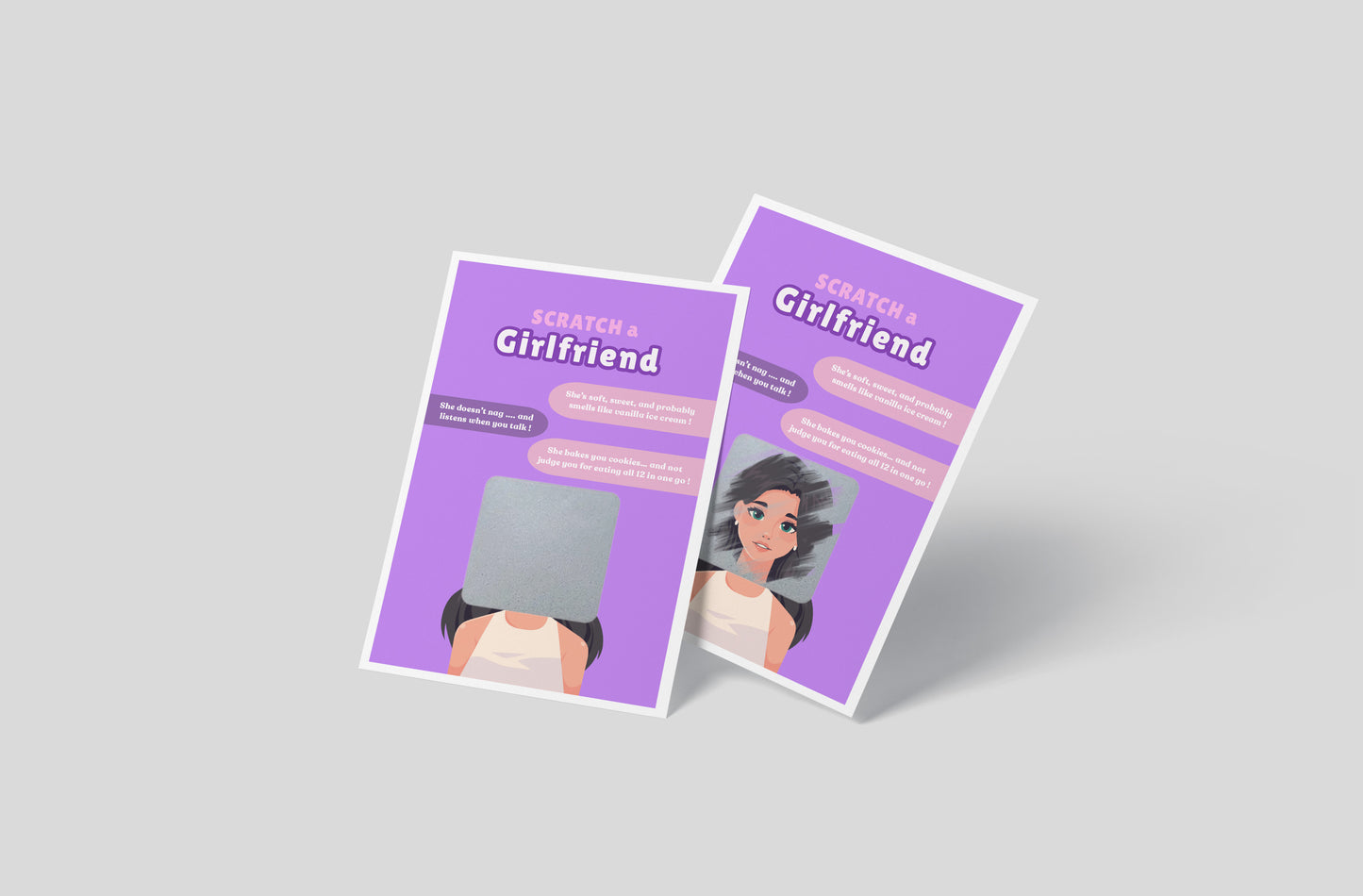 Scratch a Girlfriend - Novelty Scratch Card, Funny Gift for Men, Birthday, Secret Santa, Valentine - 3 Girlfriend Variations - Alternative to Grow Your Own Kits - Gift Envelope Included