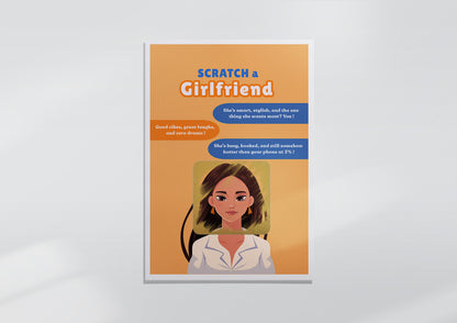 Scratch a Girlfriend - Novelty Scratch Card, Funny Gift for Men, Birthday, Secret Santa, Valentine - 3 Girlfriend Variations - Alternative to Grow Your Own Kits - Gift Envelope Included