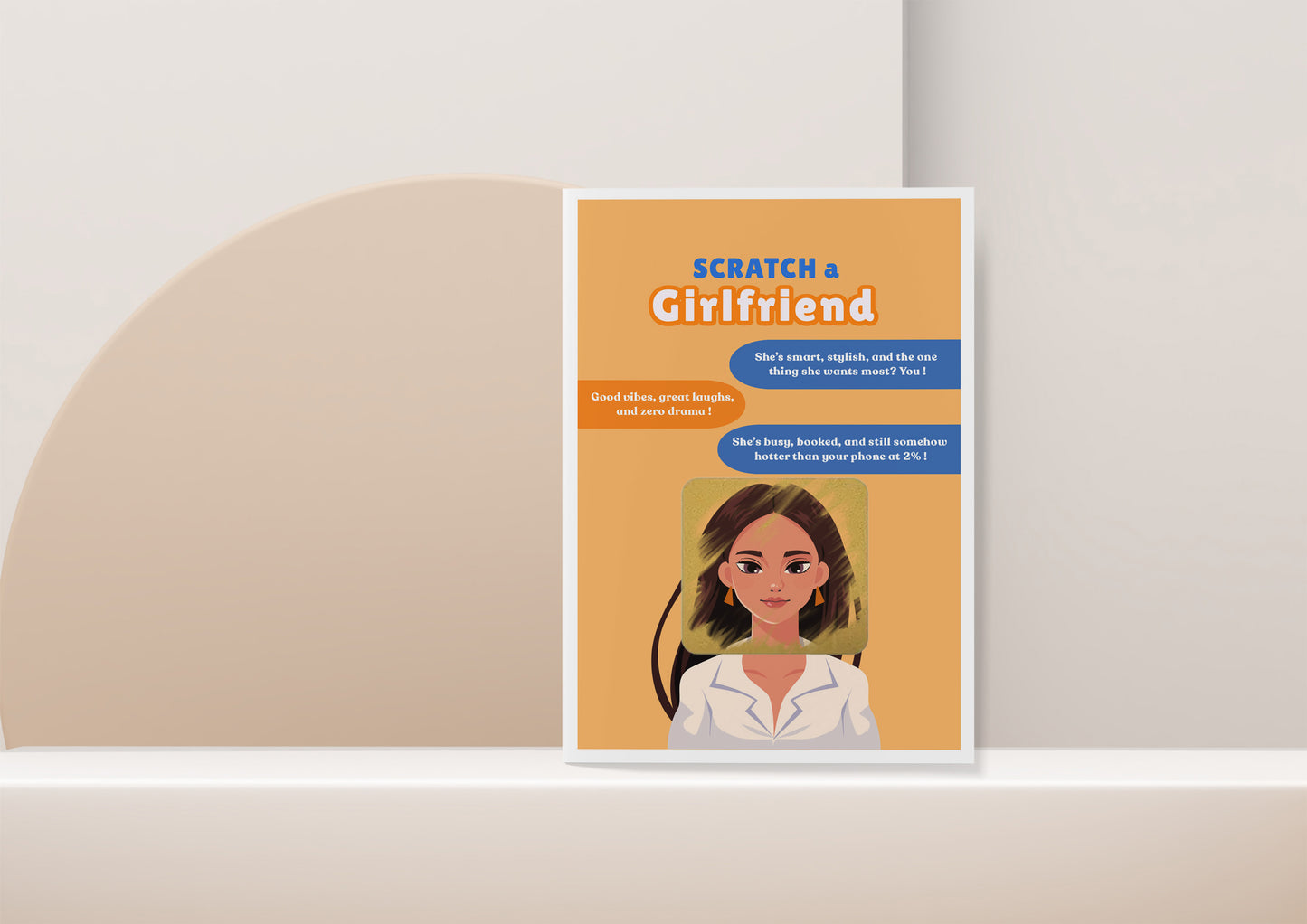 Scratch a Girlfriend - Novelty Scratch Card, Funny Gift for Men, Birthday, Secret Santa, Valentine - 3 Girlfriend Variations - Alternative to Grow Your Own Kits - Gift Envelope Included