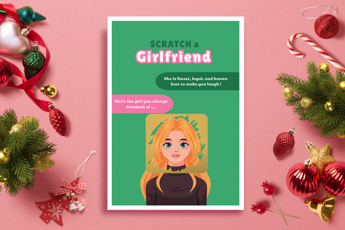 Scratch a Girlfriend - Novelty Scratch Card, Funny Gift for Men, Birthday, Secret Santa, Valentine - 3 Girlfriend Variations - Alternative to Grow Your Own Kits - Gift Envelope Included