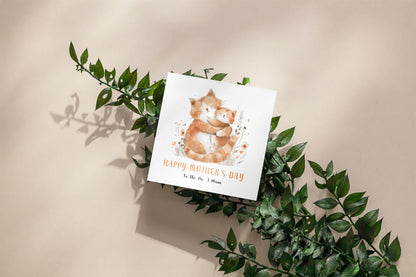 Happy Mother’s Day Card To The No. 1 Mum for Her, Mama, Mum, Mother to be, Cat Lover, Cat Owner, Grandma from Children, Son & Daughter – Cute Cat Mummy & Kitten Design - Brown Kraft Envelope Included