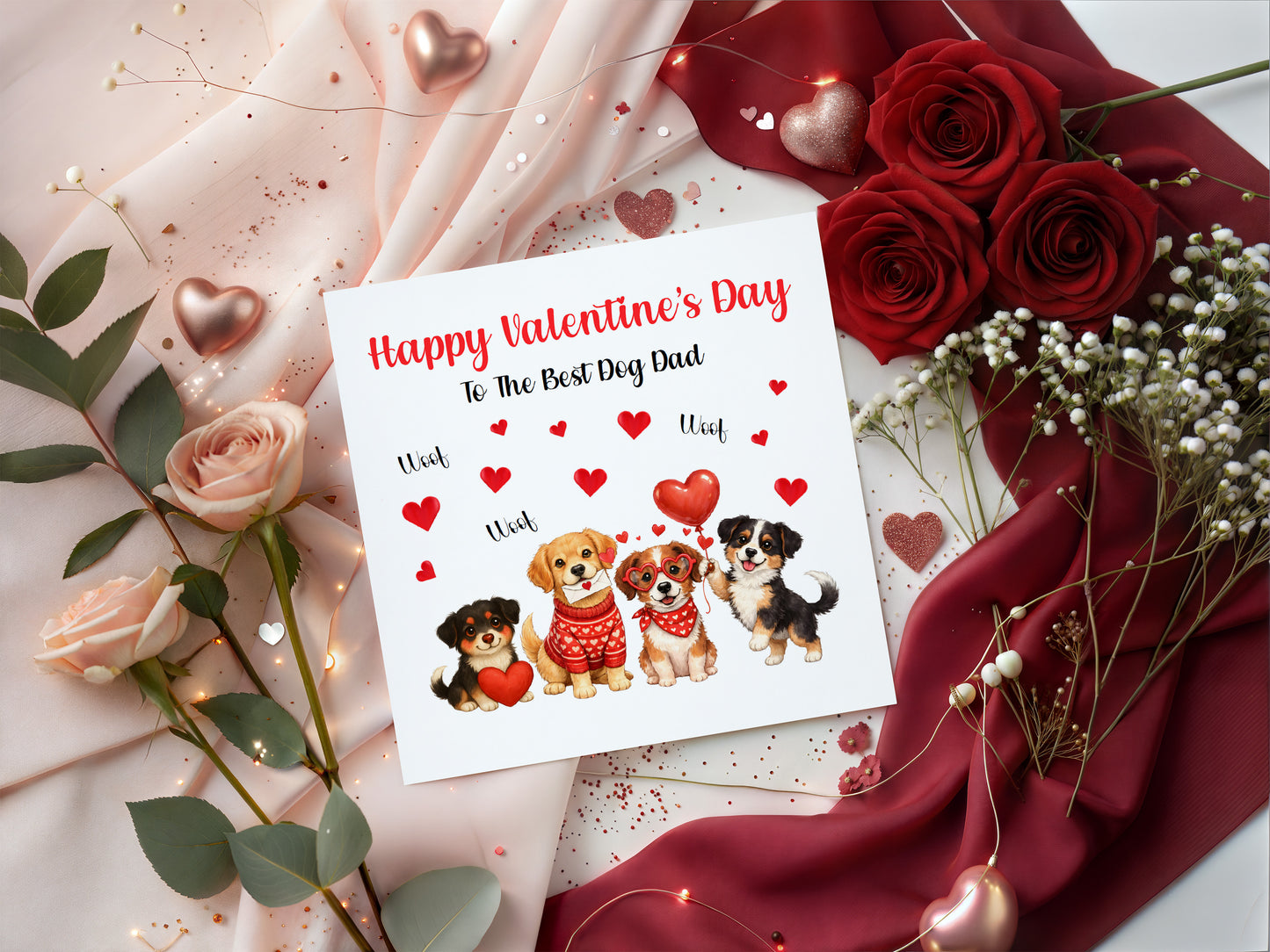 Valentine’s Day Card for Dog Dad or Dog Mum – Cute Puppy Valentine Card – Best Dog Dad Card & Best Dog Mum Card – Dog Lover Valentine’s Card from Fur Babies