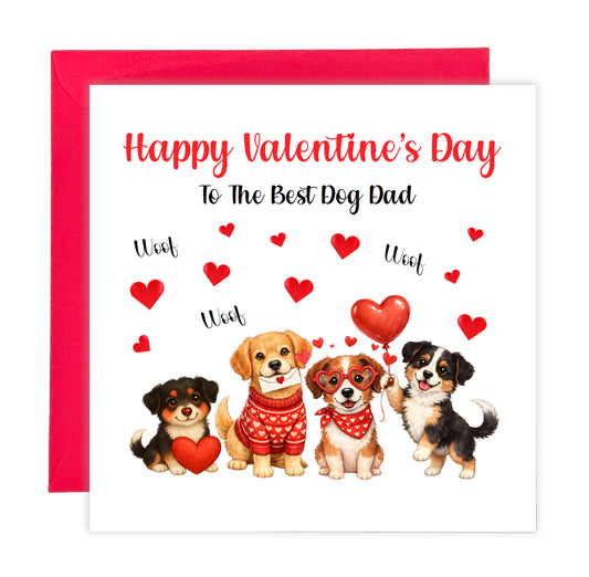 Valentine’s Day Card for Dog Dad or Dog Mum – Cute Puppy Valentine Card – Best Dog Dad Card & Best Dog Mum Card – Dog Lover Valentine’s Card from Fur Babies