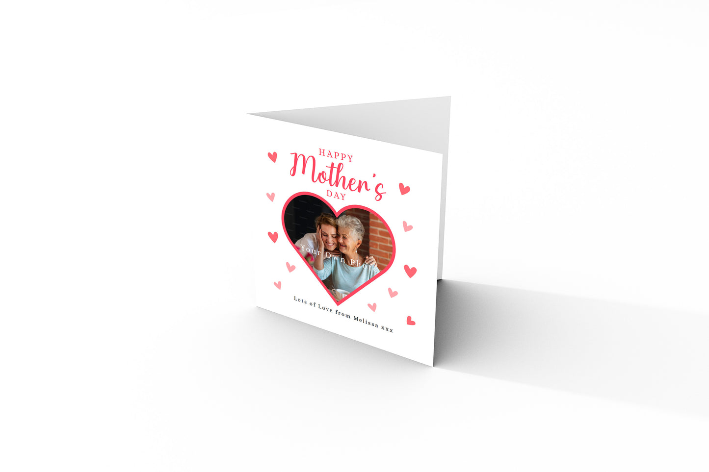 Personalised Photo Happy Mother's Day Card for Her, Mummy, Mama, Mum, Mother to be, Mum to be, Grandma, Nanny, Wife from Children, Son, Daughter, Kids – Custom Message & Photo - Red Envelope Included