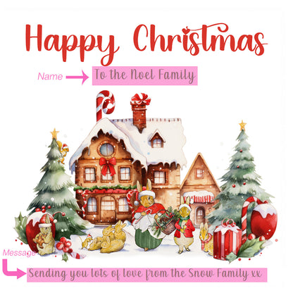 Personalised Family Christmas Card – Rabbit Family Design
